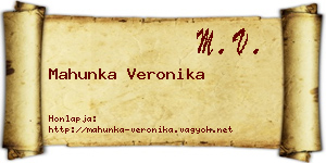 Mahunka Veronika névjegykártya